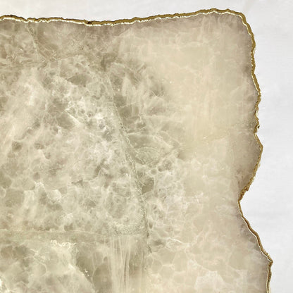 White Agate/Crystal/Gemstone/Quartz Organic Edge Side/Drink/Coffee Table