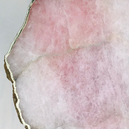 Large Rose Quartz Agate/Single Piece/Crystal/Gemstone/Quartz Organic Edge Side/Drink/Coffee Table