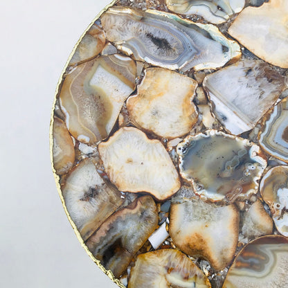 Golden Agate Round Edge Side/Coffee Table