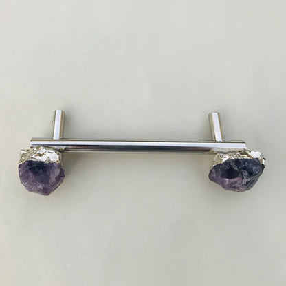 Set of 4 - Cabinet/Door/Drawer/Kitchen Handle and Pull - Amethyst/Agate/Quartz  stainless steel handles