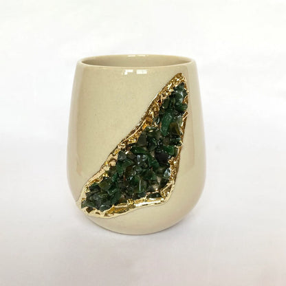 Set of 2 Cream Ceramic Vases