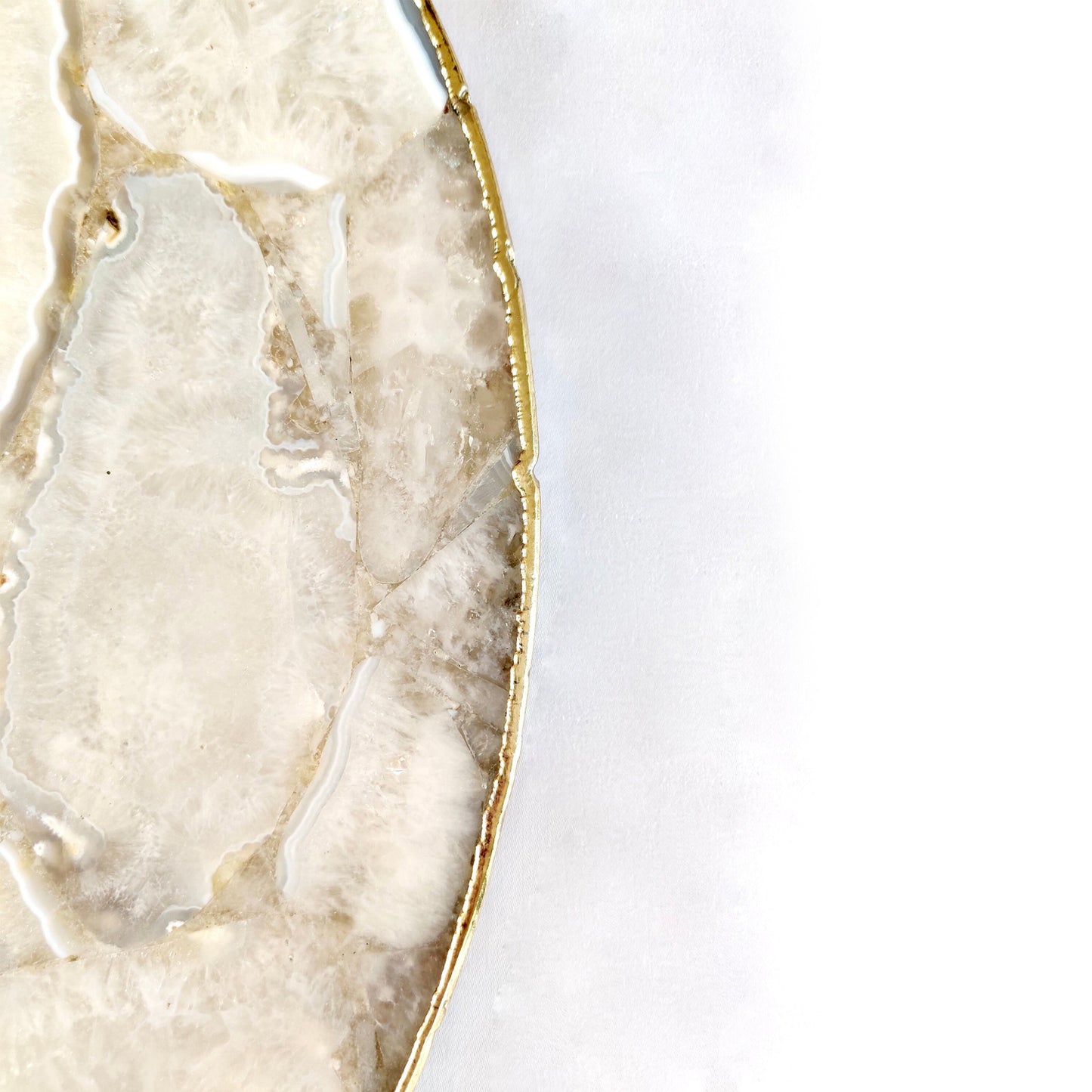 White Agate LazySusan | Countertop | Turntable | Centrepiece |
