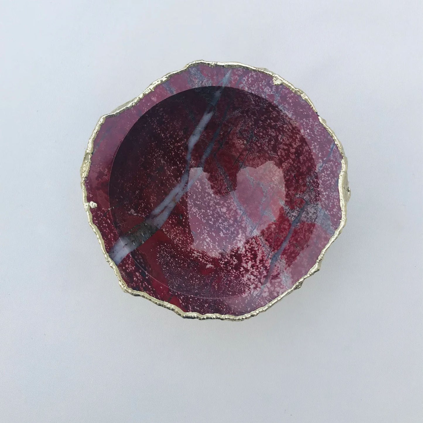 Maroon Red Agate Geode Nut/trinket/Jewellery Bowl