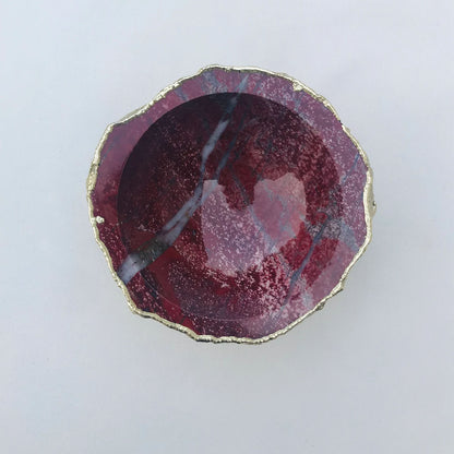 Maroon Red Agate Geode Nut/trinket/Jewellery Bowl