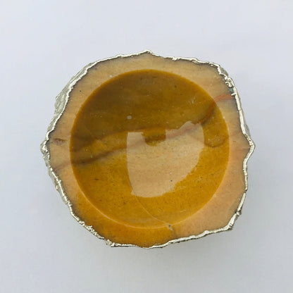 Mustard Yellow Agate Geode Nut/trinket/Jewellery Bowl