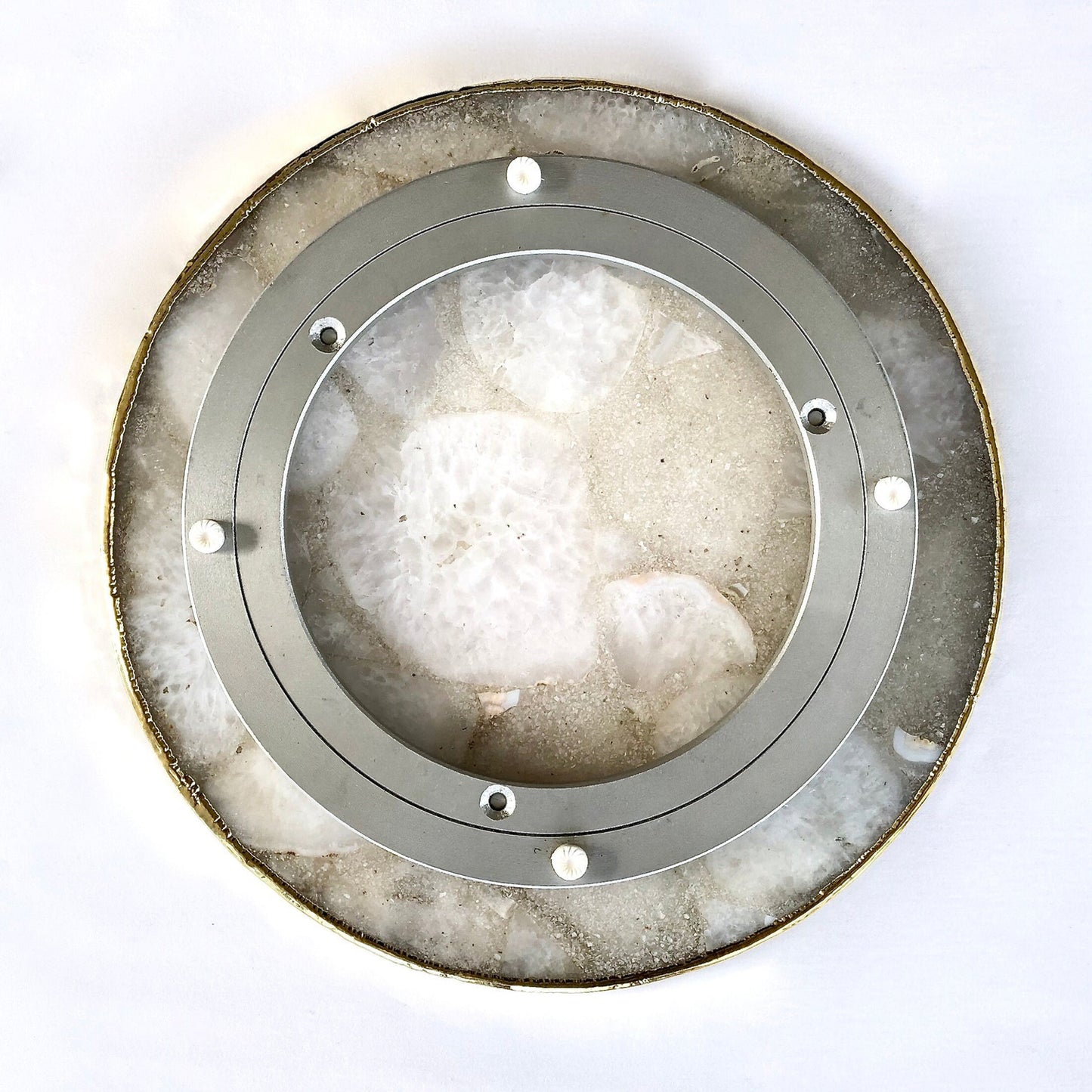 Rose Quartz Agate LazySusan | Countertop | Turntable | Centrepiece