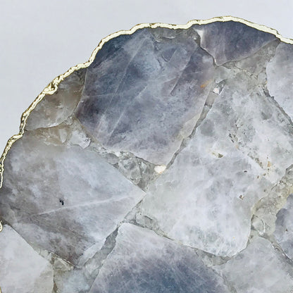 Smoky Grey Agate Organic Edge Side/Coffee Table