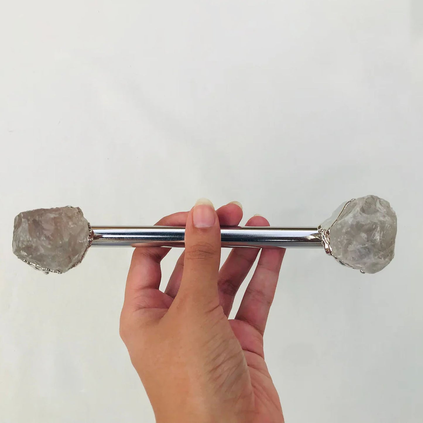 Set of 4 - Cabinet/Door/Drawer/Kitchen Handle and Pull - Clear Quartz/Agate  stainless steel handles