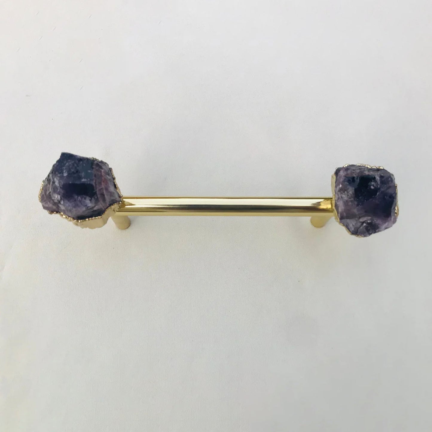 Set of 4 - Cabinet/Door/Drawer/Kitchen Handle and Pull - Amethyst/Agate/Quartz  stainless steel brass plated handles