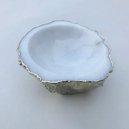 White Agate Geode Nut/trinket/Jewellery Bowl