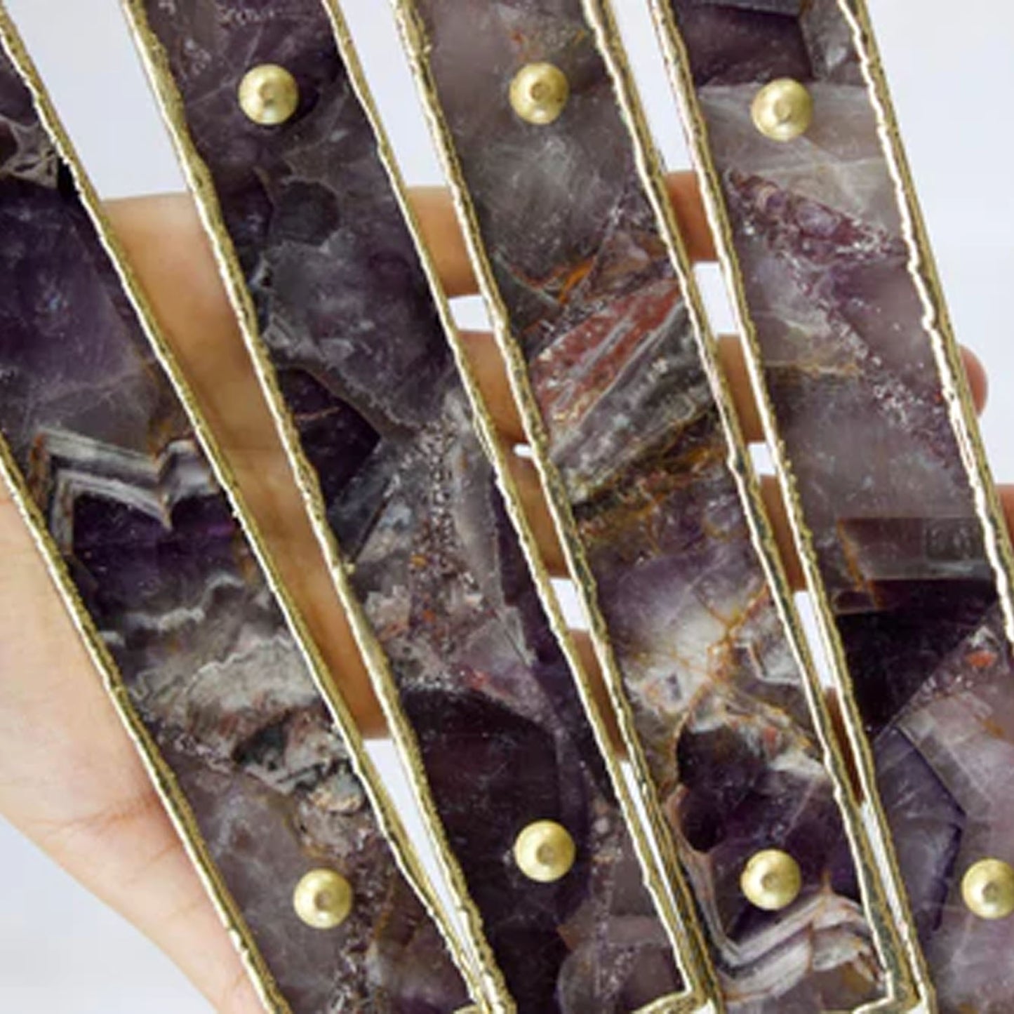 Set of 4 Amethyst Agate Handle/Pull/Barbarella