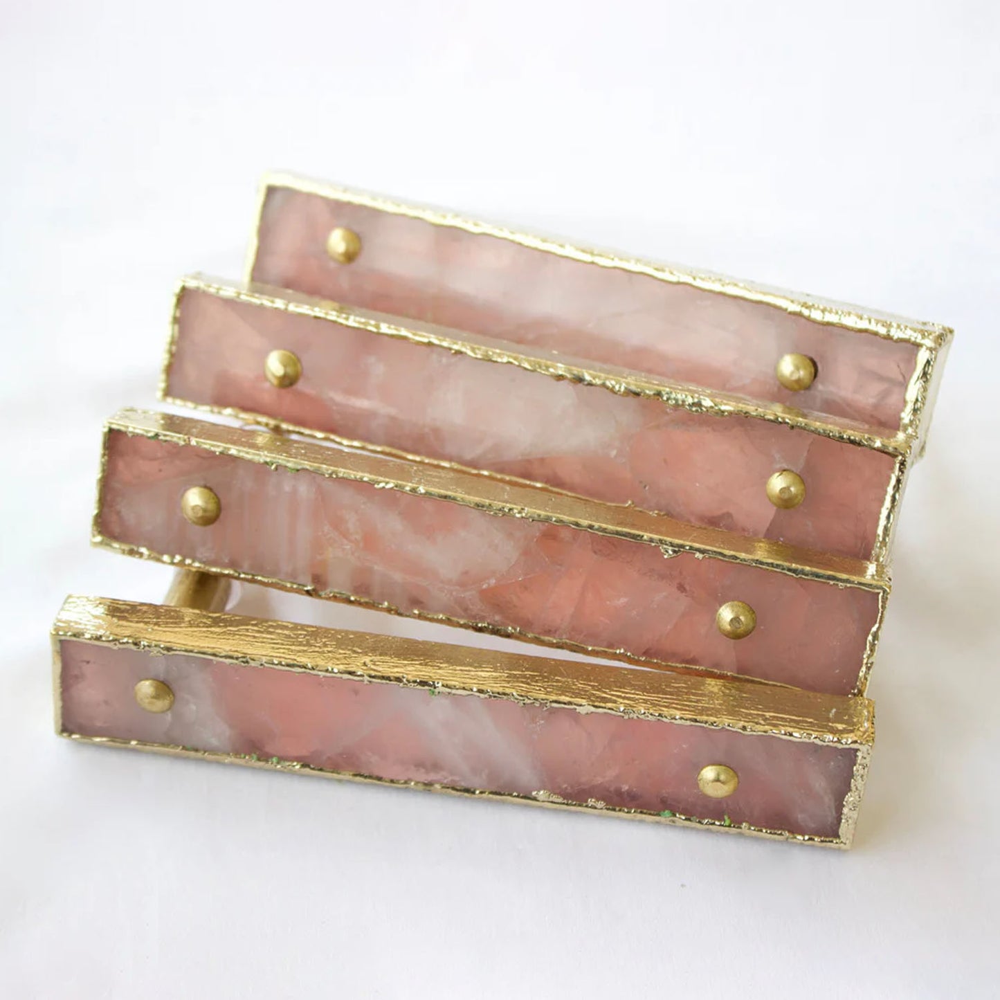 Set of 4 Rose Quartz Agate Handle/Pull/Barbarella
