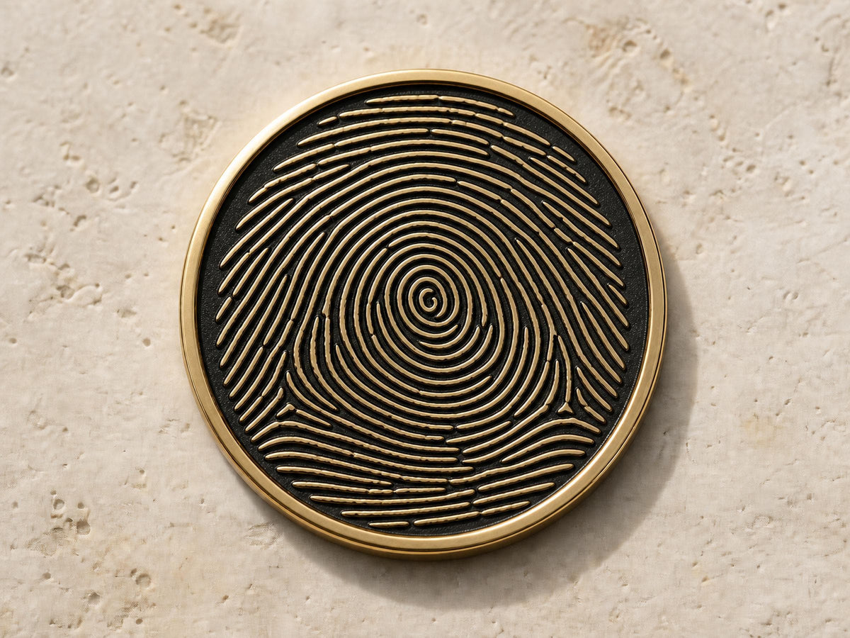 Custom Fingerprint Memorial Plaque, Antique Brass Fingerprint Keepsake, Personalised Handwriting Remembrance Gift