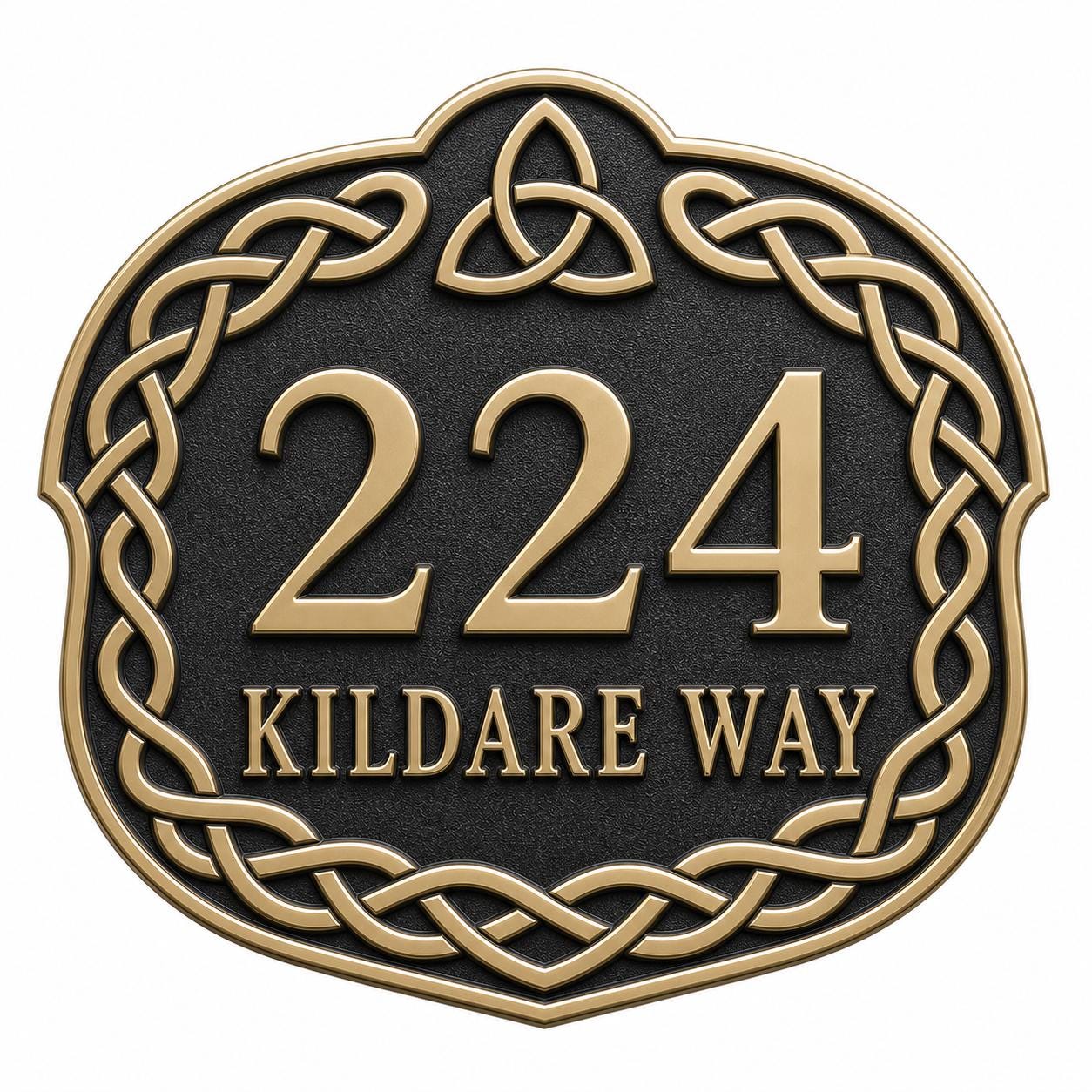 Personalised House Number Sign | Antique Brass Address Plaque | Custom Street/Family Name Board