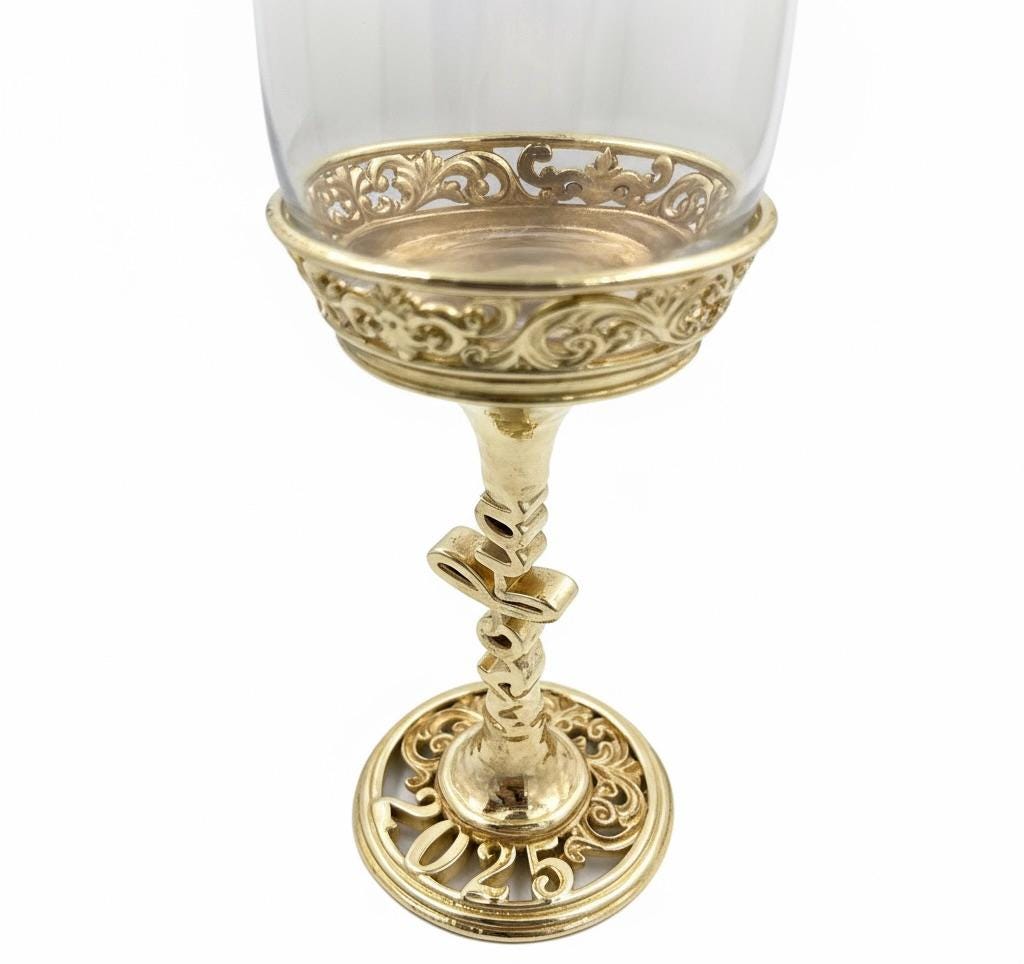 Personalised Wine Glasses Set | Electroformed Stem & Base, Wedding Gift (Set of 1 or 2)