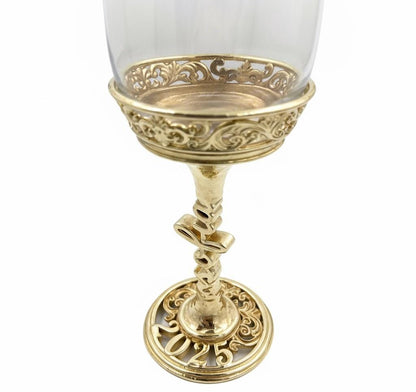 Personalised Wine Glasses Set | Electroformed Stem & Base, Wedding Gift (Set of 1 or 2)