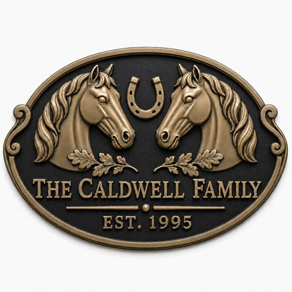 Personalised House Name Sign | Antique Brass Address Plaque | Custom Family Plaques