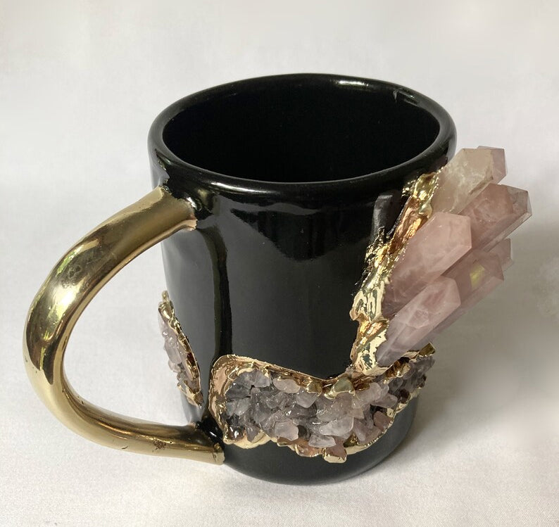 Spikes - Set of 2 Black Ceramic Mugs