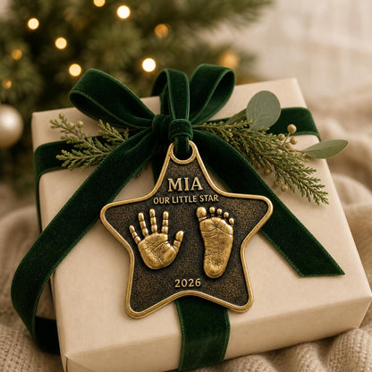 Baby Handprint and Footprint Ornament, Star