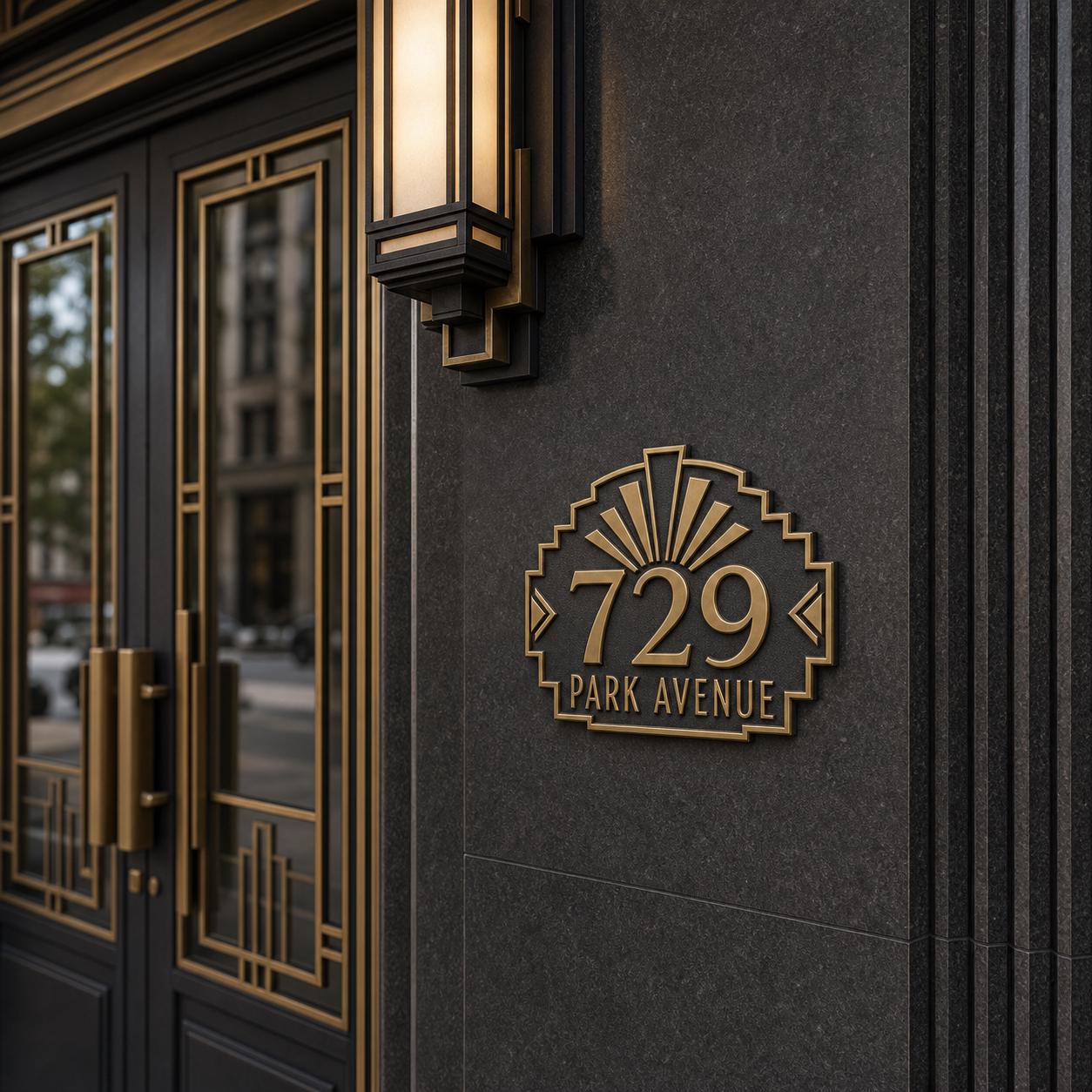 Personalised House Number Sign | Antique Brass Address Plaque | Custom Street/Family Name Board