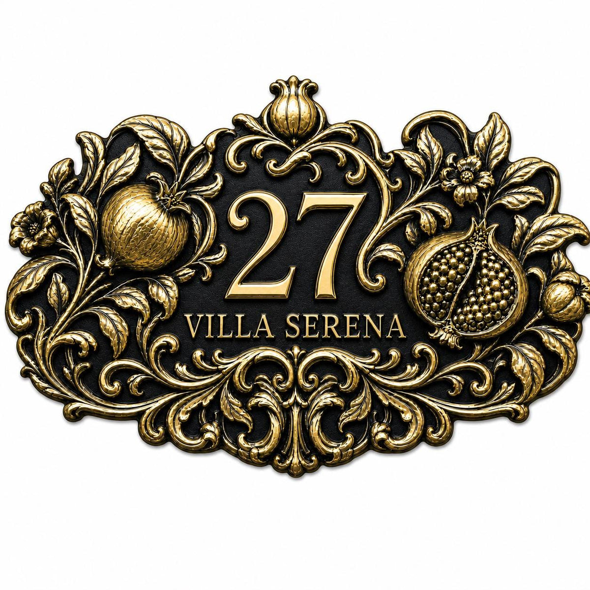 Design Your Own Custom House Number Plaque | Personalized Antique Brass Tropical Address Sign
