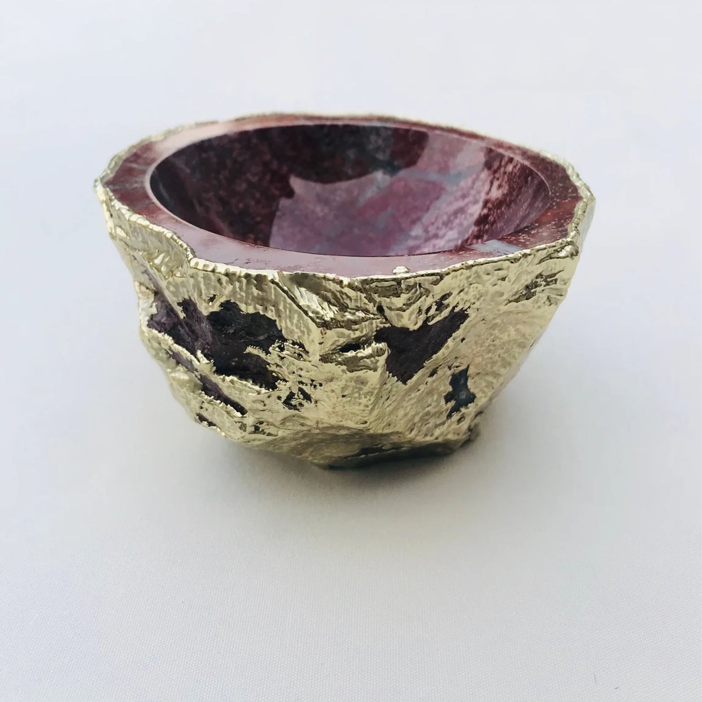 Maroon Red Agate Geode Nut/trinket/Jewellery Bowl