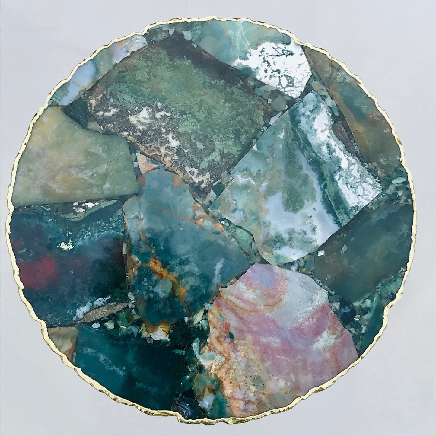 Green Agate Organic Edge Side/Coffee Table
