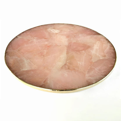 Rose Quartz Agate LazySusan | Countertop | Turntable | Centrepiece