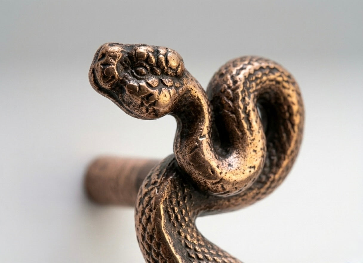 Swirling Snakes Brass Cabinet Handles | Antique Finish (Set of 2)