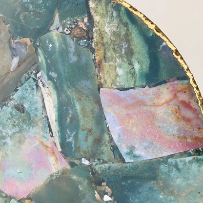 Green Agate Round Edge Side/Coffee Table