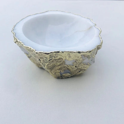 White Agate Geode Nut/trinket/Jewellery Bowl