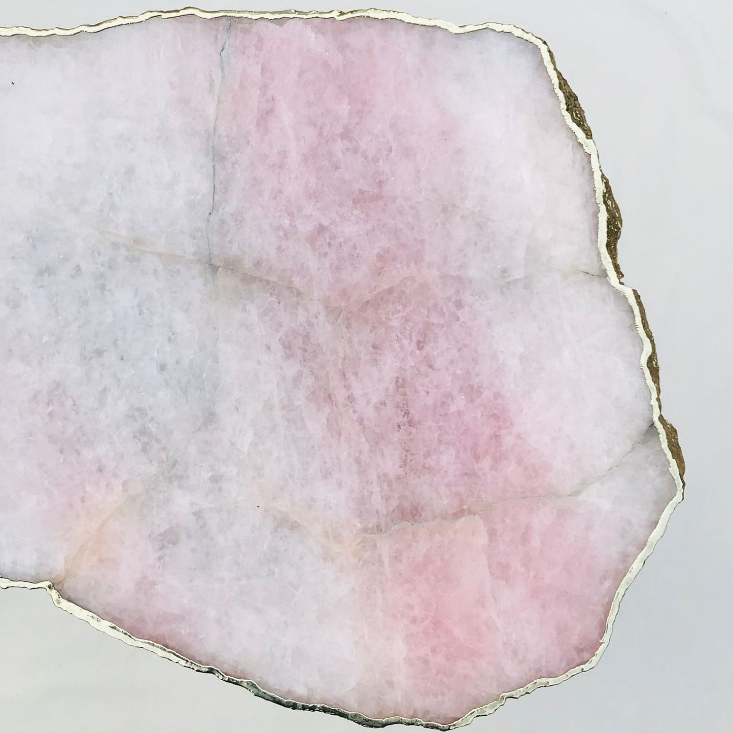Large Rose Quartz Agate/Single Piece/Crystal/Gemstone/Quartz Organic Edge Side/Drink/Coffee Table