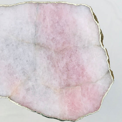 Large Rose Quartz Agate/Single Piece/Crystal/Gemstone/Quartz Organic Edge Side/Drink/Coffee Table