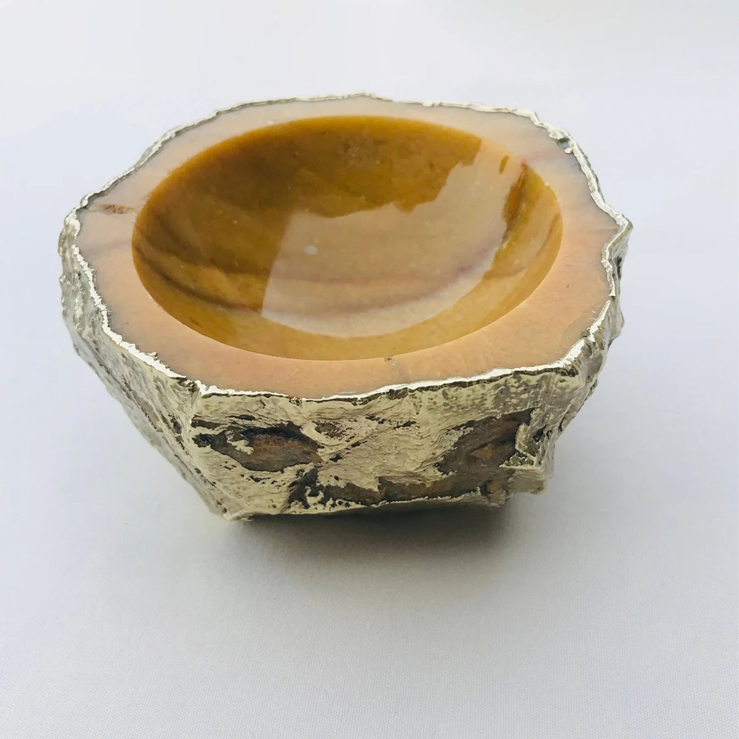 Mustard Yellow Agate Geode Nut/trinket/Jewellery Bowl