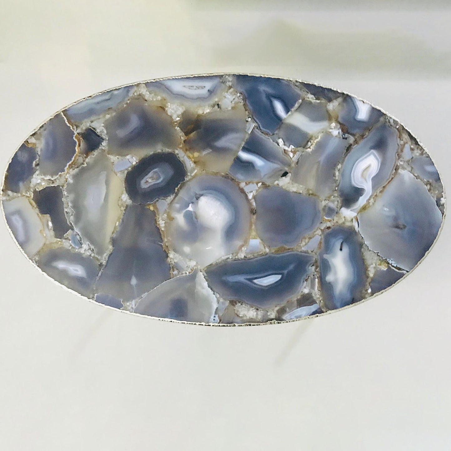 Oval Agate/Crystal/Gemstone/Quartz Organic Edge Side/Drink/Table