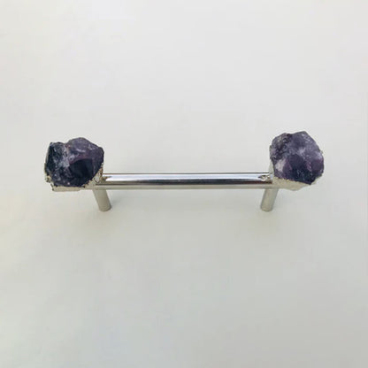 Set of 4 - Cabinet/Door/Drawer/Kitchen Handle and Pull - Amethyst/Agate/Quartz  stainless steel handles