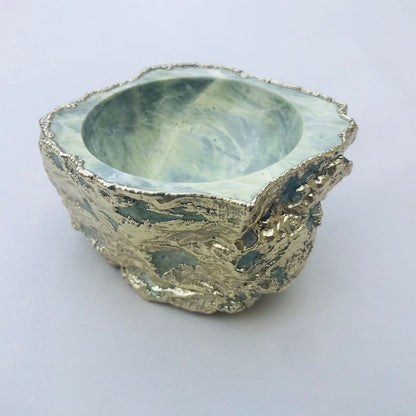 Lime Green Agate Geode Nut/trinket/Jewellery Bowl