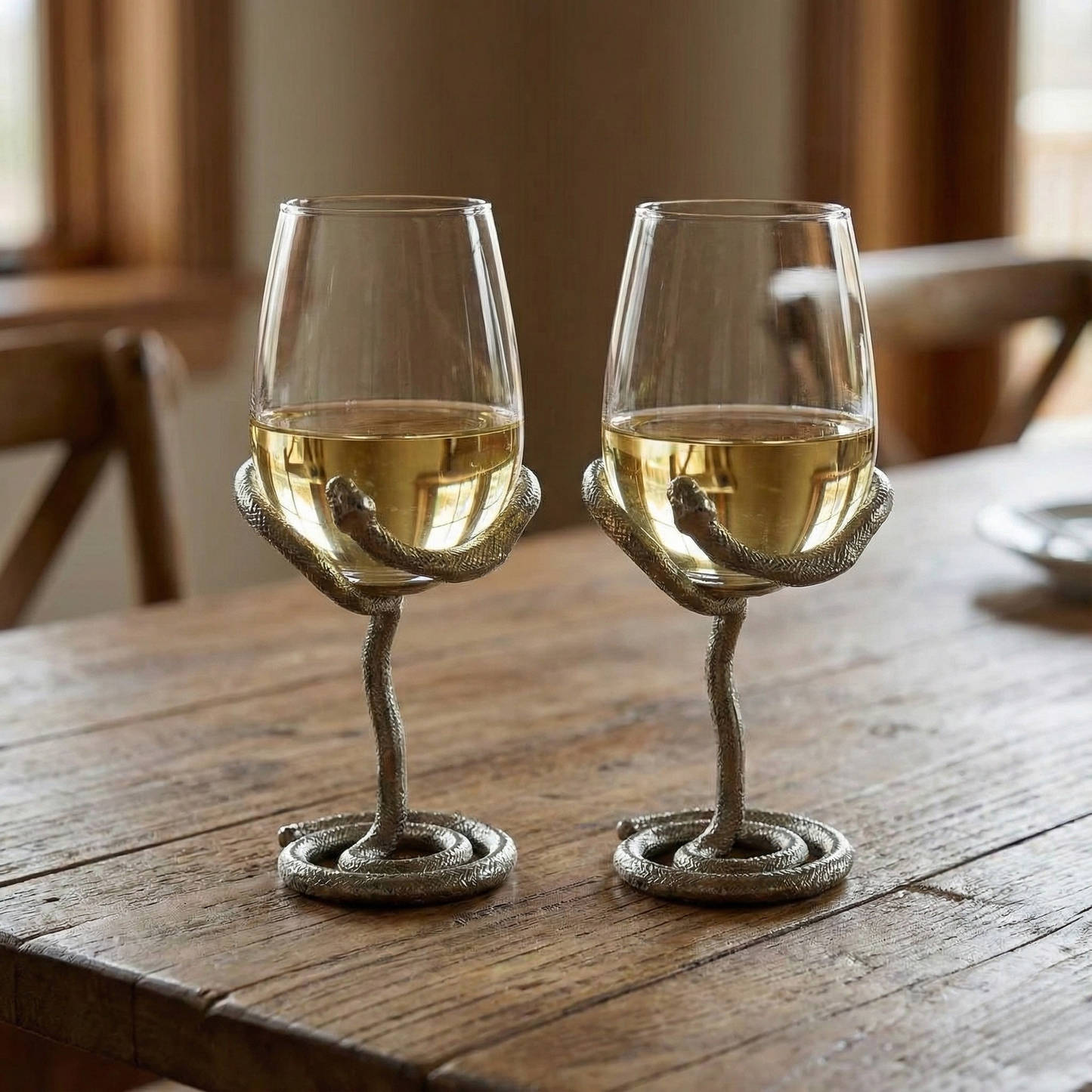 Set of 2/Set of 4 - Snake Wine Glasses