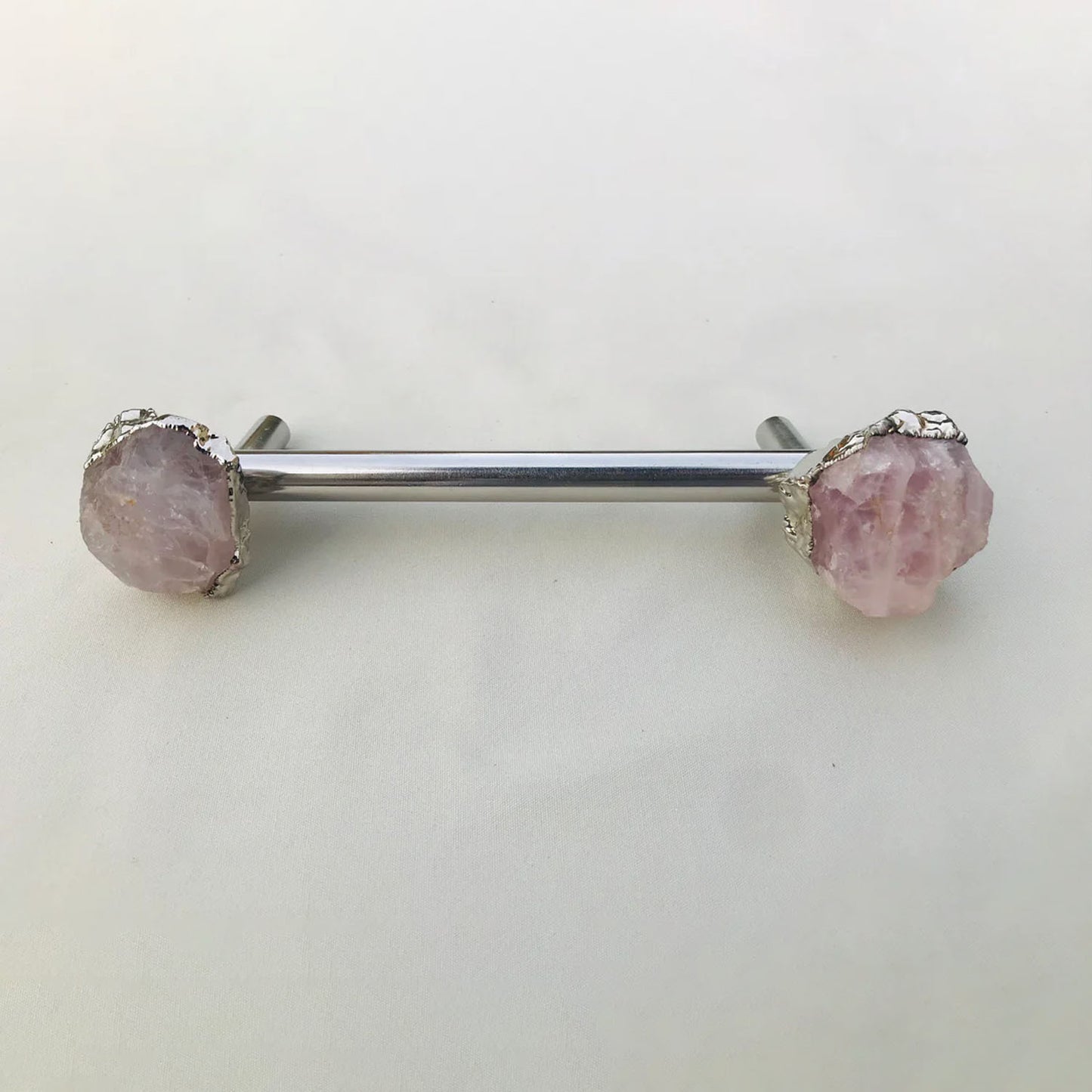 Set of 4 - Cabinet/Door/Drawer/Kitchen Handle and Pull - Rose Quartz/Agate stainless steel handles