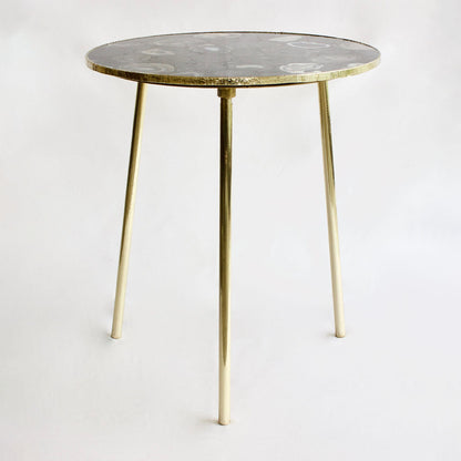Black Agate Round Coffee/Side Table | 12", 14" or 16"