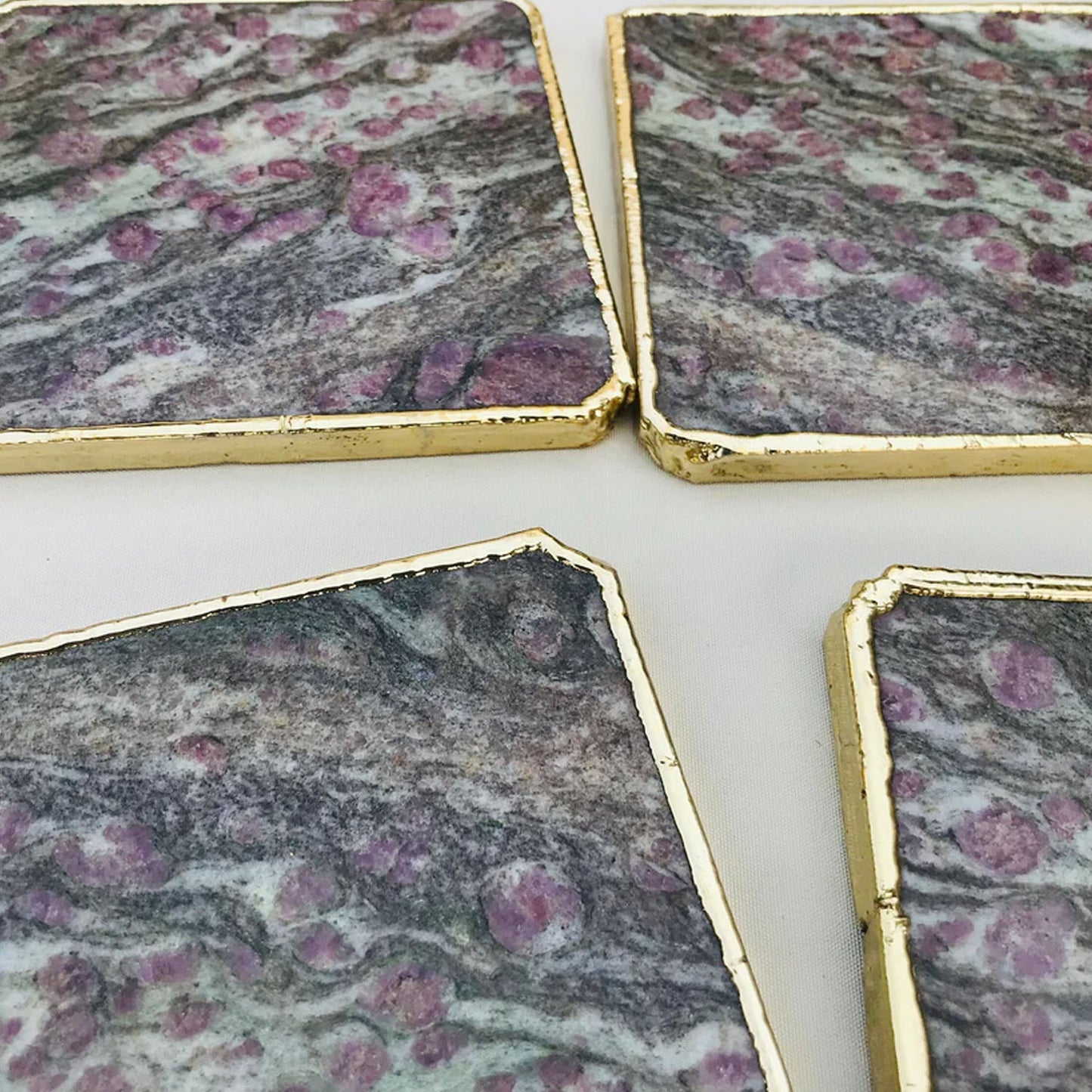 Lepidolite/Gemstone/Semi-precious stone/Agate - Set of 4 Large Coasters/Personalised Momentos