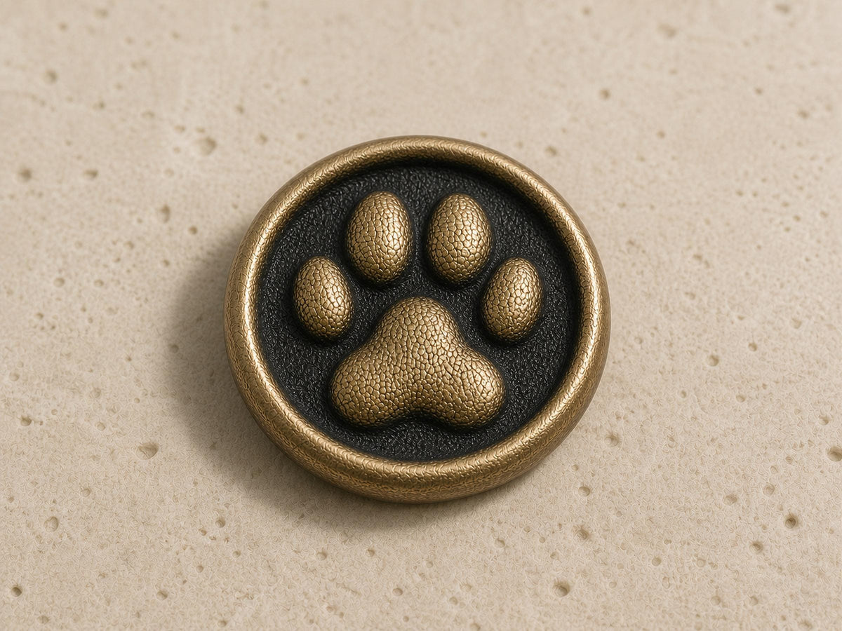 Custom Cat Paw Memorial Plaque, Antique Brass Keepsake, Personalised Cat Paw Print Ornament