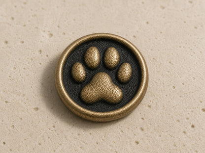 Custom Cat Paw Memorial Plaque, Antique Brass Keepsake, Personalised Cat Paw Print Ornament