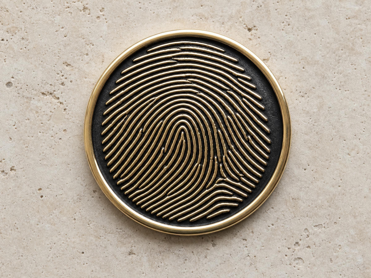 Custom Grandpa Thumbprint Memorial Plaque, Antique Brass Keepsake, Personalised Handwriting Remembrance Gift