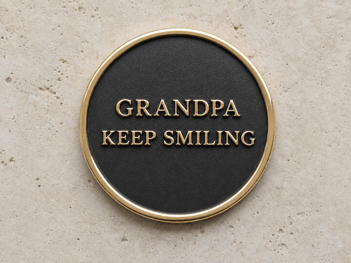 Custom Grandpa Thumbprint Memorial Plaque, Antique Brass Keepsake, Personalised Handwriting Remembrance Gift