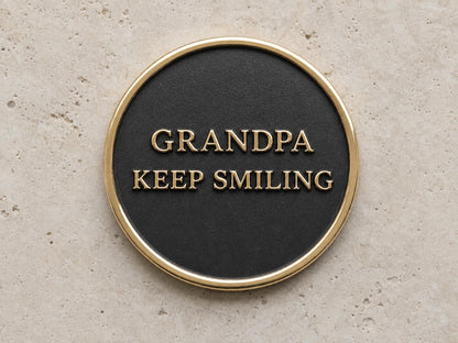 Custom Grandpa Thumbprint Memorial Plaque, Antique Brass Keepsake, Personalised Handwriting Remembrance Gift