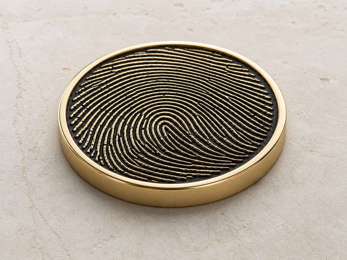 Custom Fingerprint Memorial Plaque, Antique Brass Keepsake, Personalised Handwriting Remembrance Gift for Mom