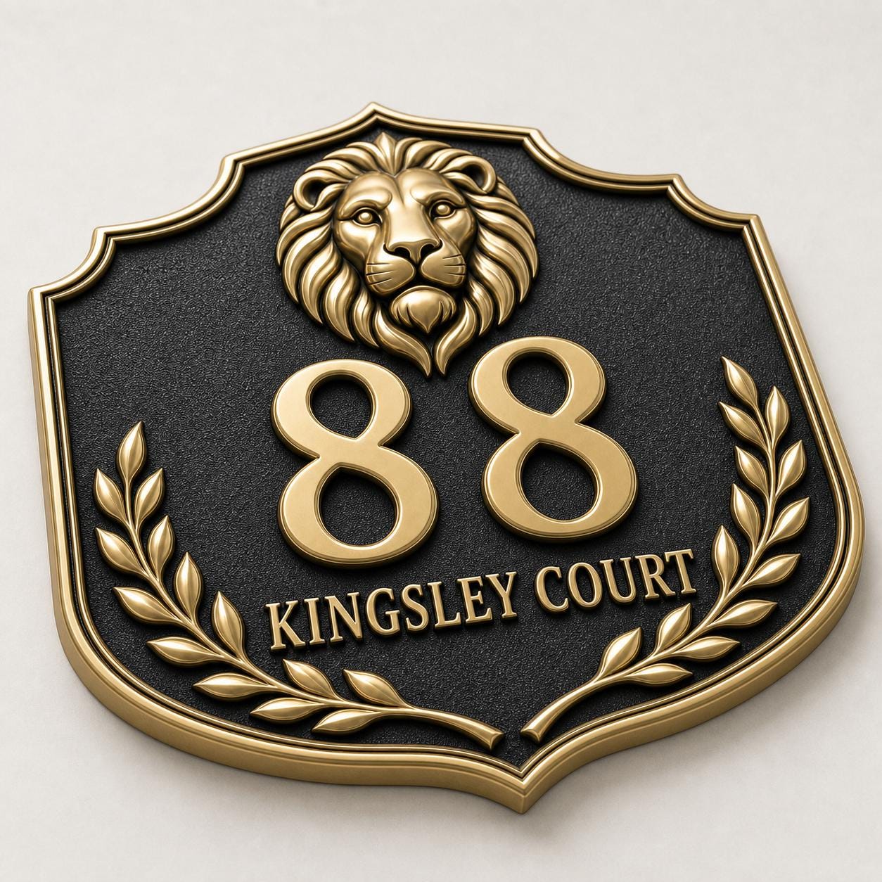 Personalised House Number Sign | Antique Brass Address Plaque | Custom Street/Family Name Board