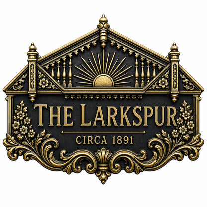 Personalized Antique Brass House Name Plaque | Custom Manor Sign