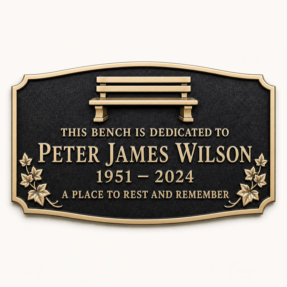 Personalised Garden Memorial Plaque, Antique Brass Tribute Sign